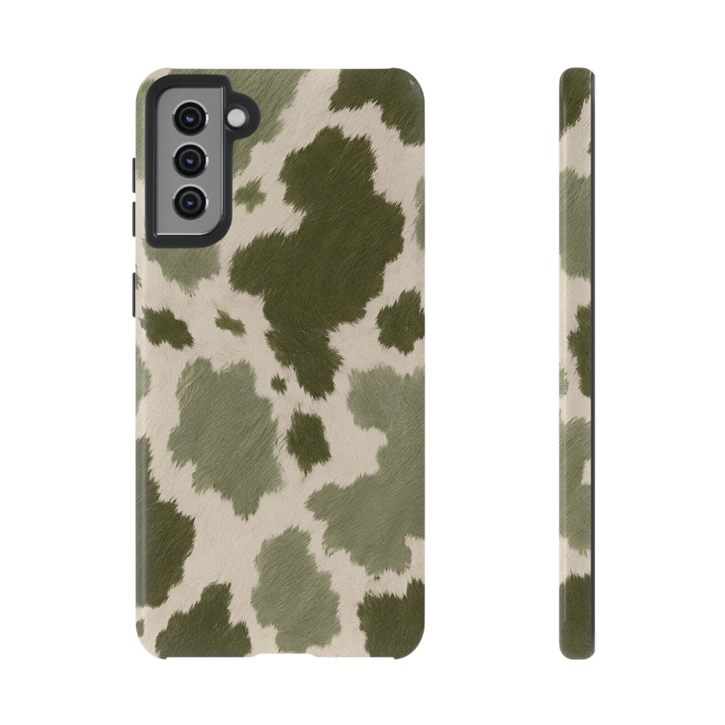 Stylish Olive Green Cow Print Phone Case