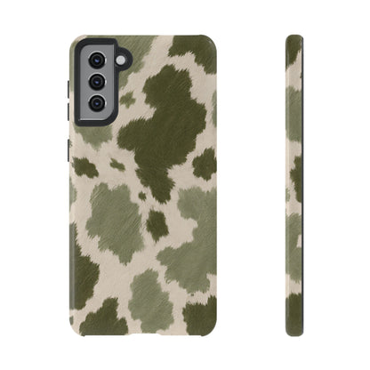 Stylish Olive Green Cow Print Phone Case