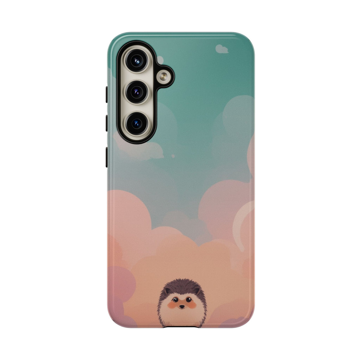 Cute Hedgehog & Cloud Design Phone Case - Multicolor Phone Case - Samsung Galaxy S24 / Glossy