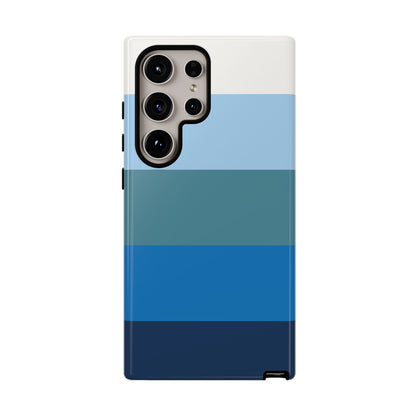 Blue and White Stripe Pattern Phone Case - Blue Phone Case - Samsung Galaxy S24 Ultra / Glossy