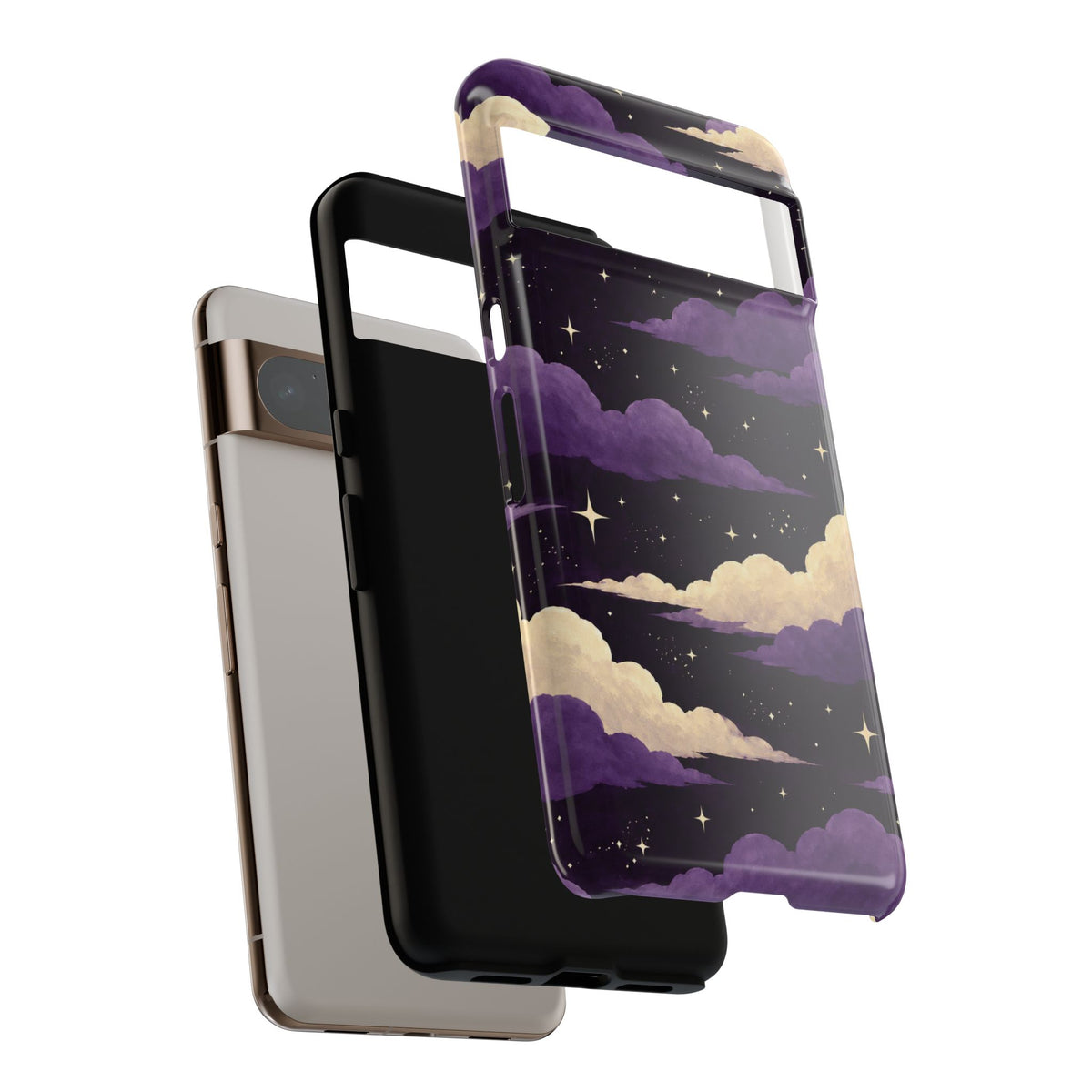 Illustrated Purple Clouds & Stars Phone Case