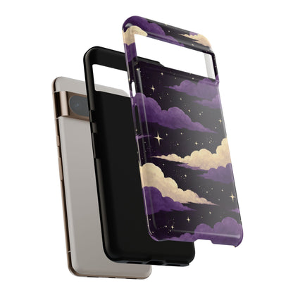 Illustrated Purple Clouds & Stars Phone Case