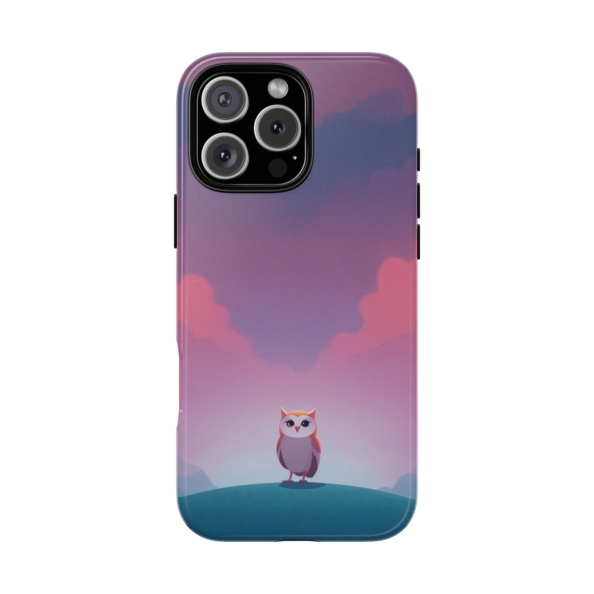 Watercolour Owl & Cloud Design Phone Case - Multicolor Phone Case - iPhone 16 Pro Max / Glossy