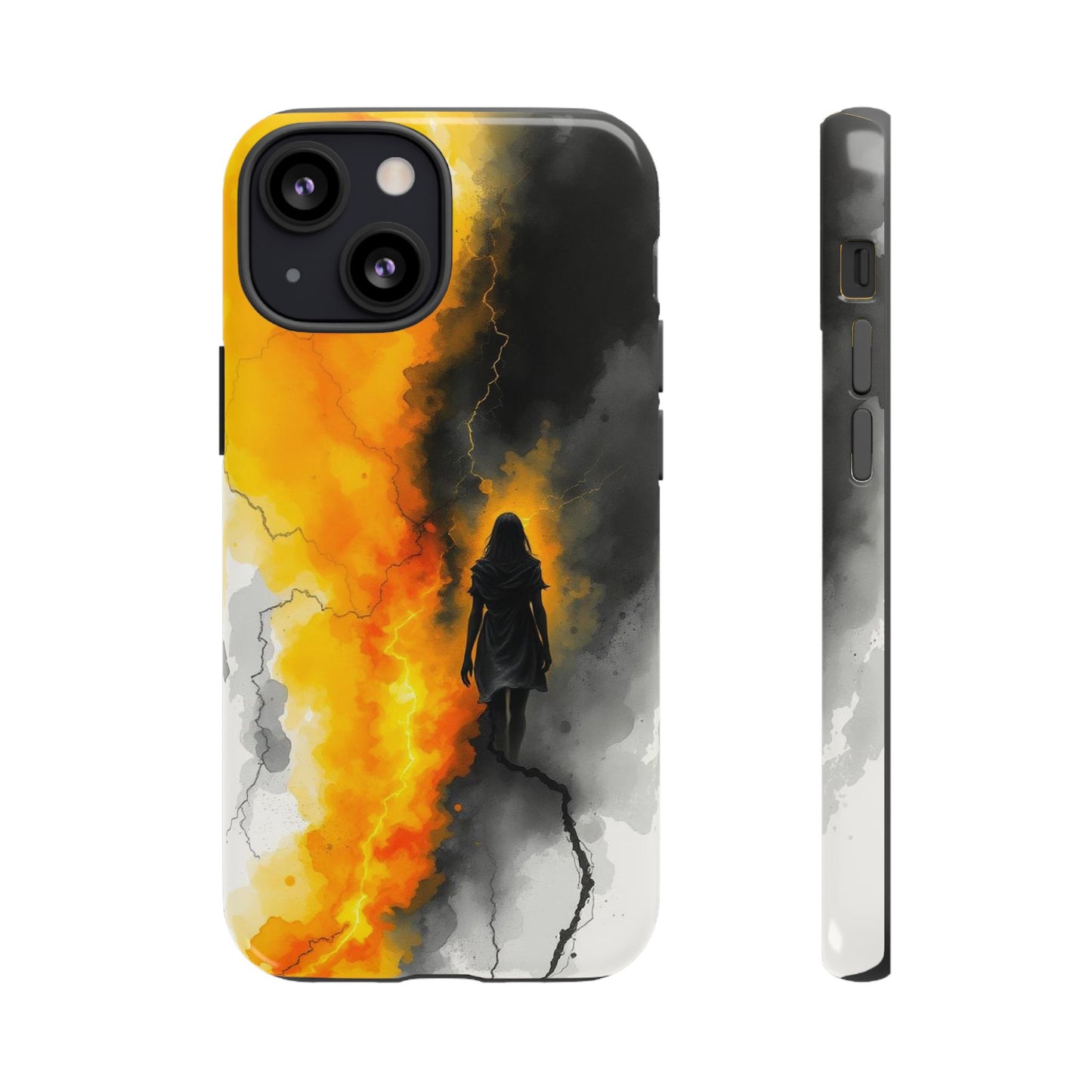 iPhone 13 Mini / Glossy Phone Case - Watercolour Gothic Silhouette of a Woman Phone Case