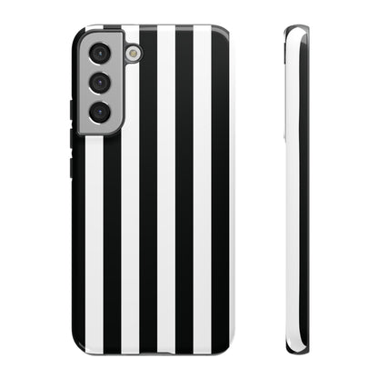 Samsung Galaxy S22 Plus / Glossy Phone Case - Simple Black & White Stripe Pattern Phone Case