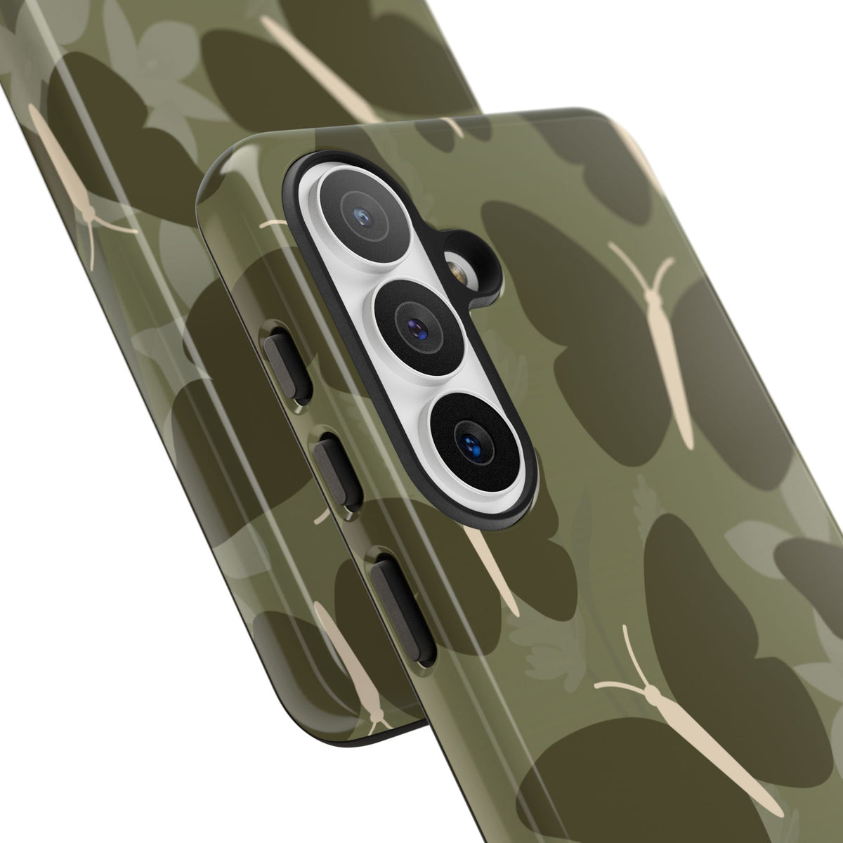 Minimalist Olive Green Butterfly Pattern Phone Case - Green Phone Case