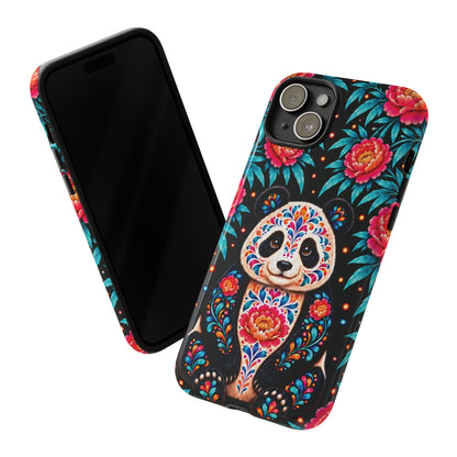 Cute Pink and Turquoise Calavera Panda Phone Case - Multicolor Phone Case