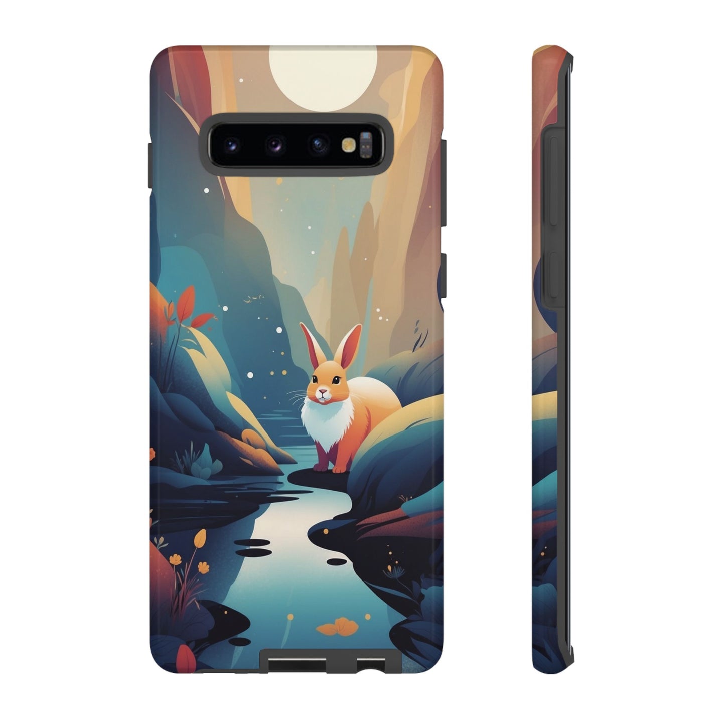Samsung Galaxy S10 Plus / Glossy Phone Case - Stylised Rabbit Design Phone Case