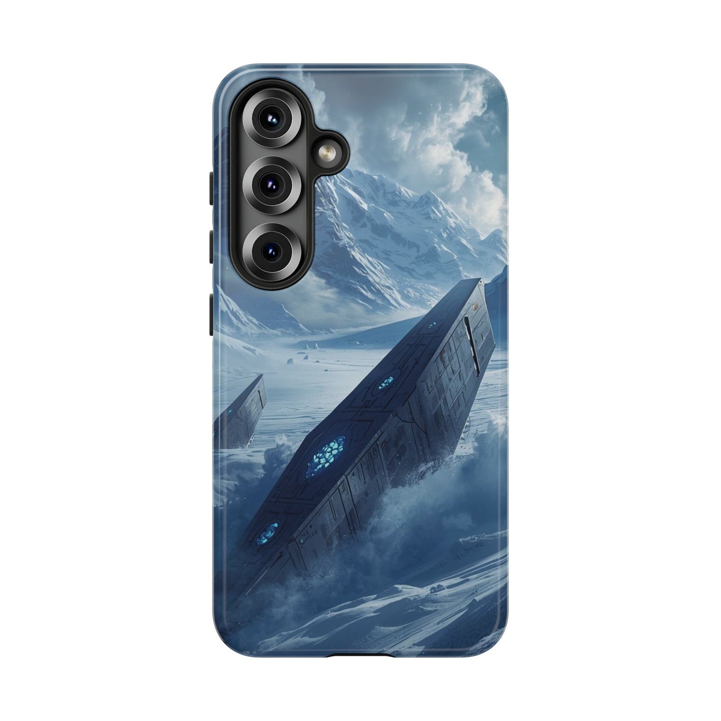 Samsung Galaxy S25 / Glossy Phone Case - Frozen Alien Wreckage Sci-fi Phone Case
