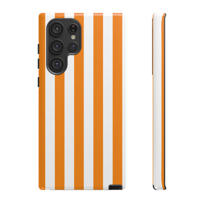 Simple Yellow & White Stripe Pattern Phone Case - White Phone Case - Samsung Galaxy S22 Ultra / Glossy
