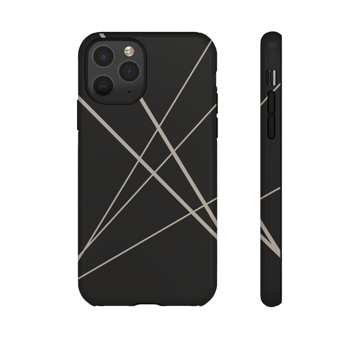 Abstract Black with Grey Lines Phone Case - Black Phone Case - iPhone 11 Pro / Glossy