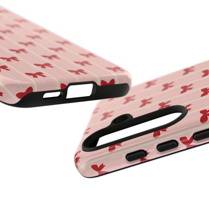 Retro Cherry Red Bow Pattern Phone Case