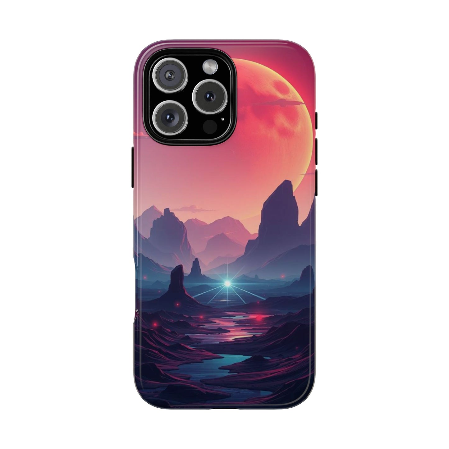 iPhone 16 Pro Max / Glossy Phone Case - Alien Moon Landscape Design Phone Case