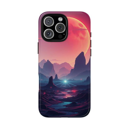 iPhone 16 Pro Max / Glossy Phone Case - Alien Moon Landscape Design Phone Case