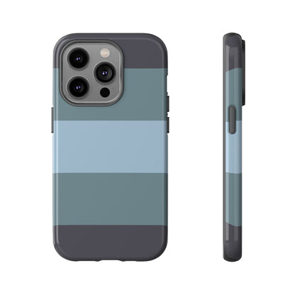 Shades of Blue Horizontal Stripe Pattern Phone Case - Blue Phone Case - iPhone 14 Pro / Glossy