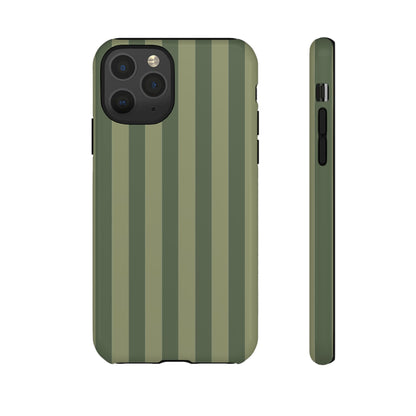 iPhone 11 Pro / Glossy Phone Case - ’Green Stripe Pattern’ Phone Case