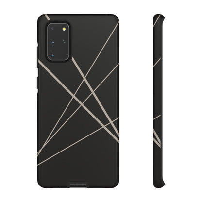 Samsung Galaxy S20+ / Glossy Phone Case - Abstract Black with Grey Lines Phone Case