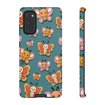 Blue Butterfly Sticker Design Phone Case - Blue Phone Case - Samsung Galaxy S20 / Glossy