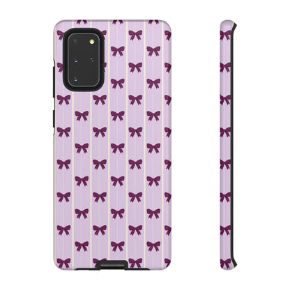 Retro Plum Purple Bow Pattern Phone Case