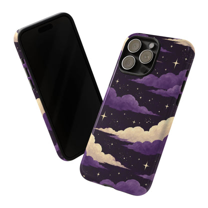 Illustrated Purple Clouds & Stars Phone Case