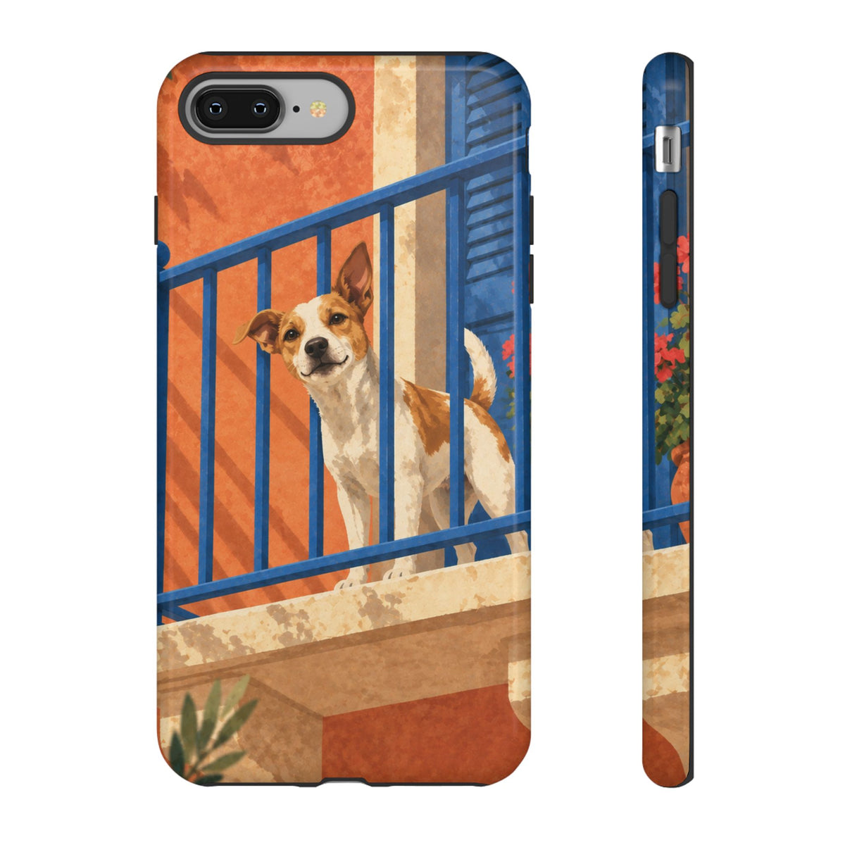Jack Russell Terrier Balcony Busybody Phone Case - Multicolor Phone Case - iPhone 8 Plus / Glossy