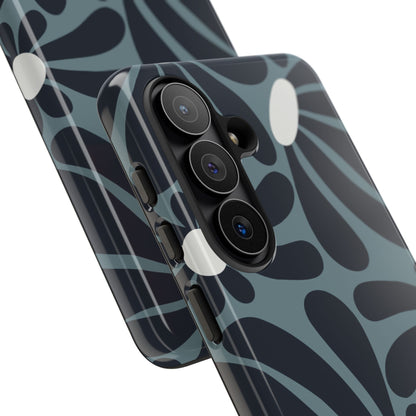 Retro Navy Blue & White Daisy Pattern Phone Case - Blue Phone Case