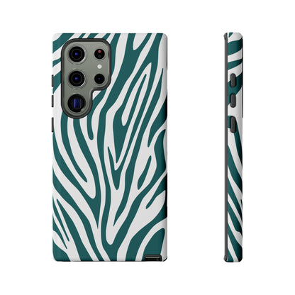 Graphic Teal Tiger Print Phone Case