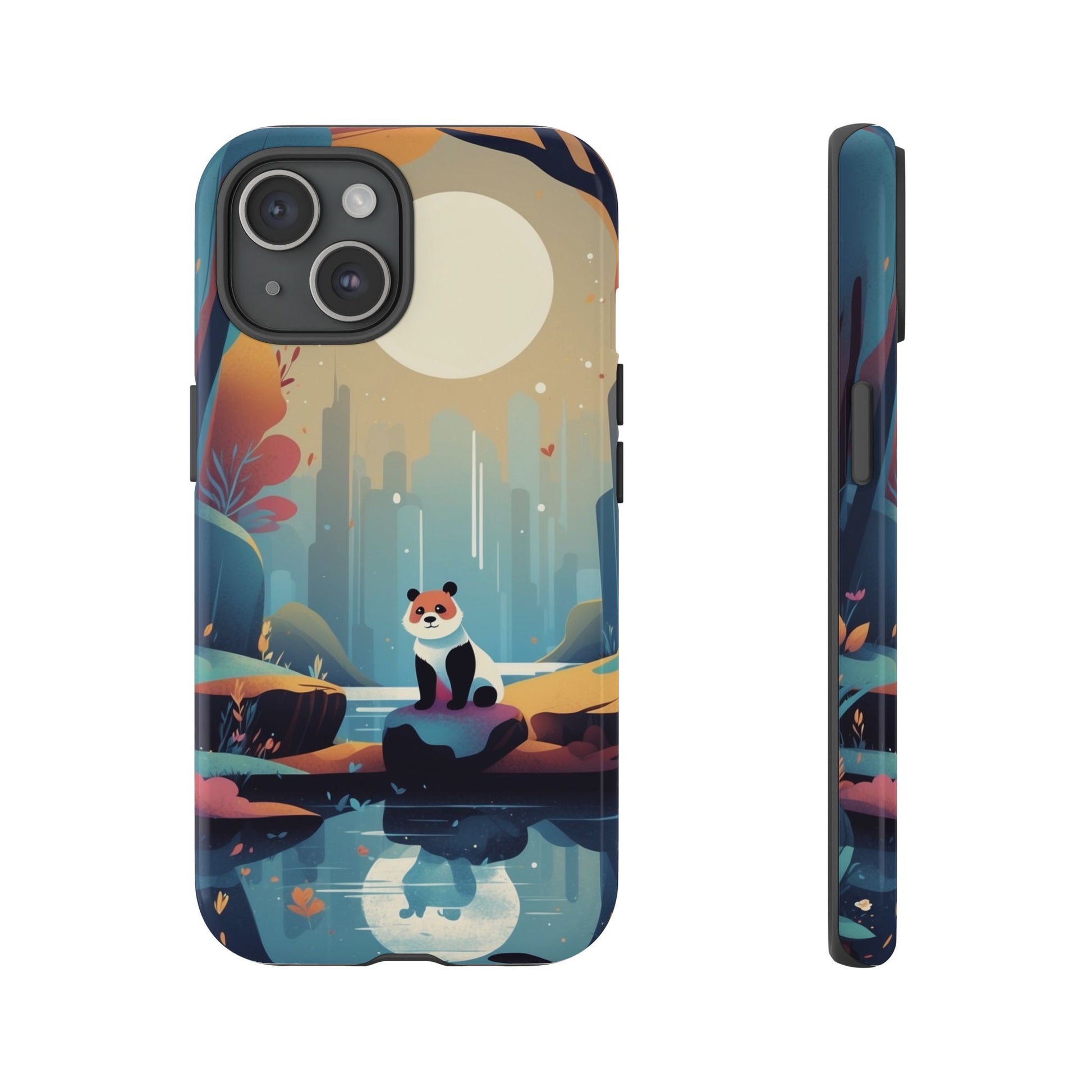 Stylised Panda Design Phone Case - Multicolor Phone Case - iPhone 15 / Glossy