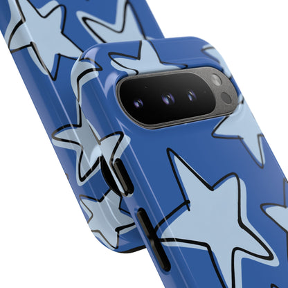 Cobalt Blue Doodle Star Phone Case