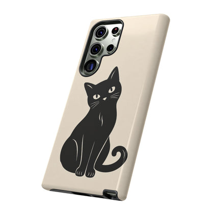 Minimalist Cream & Black Cat Phone Case
