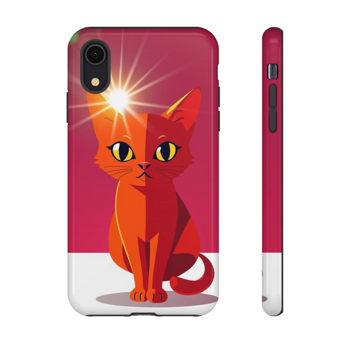 iPhone XR / Glossy Phone Case - Flashing Cat Design Phone Case