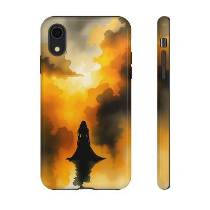 iPhone XR / Glossy Phone Case - Watercolour Gothic Woman in Black Phone Case