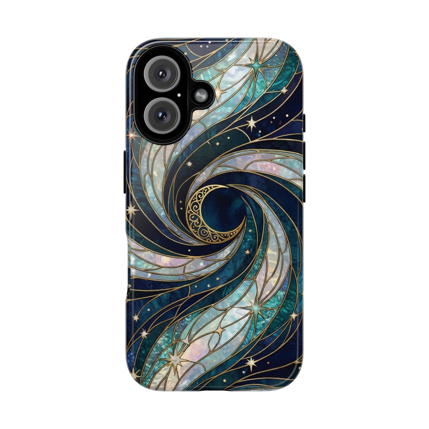 Elegant Navy & Teal Celestial Swirl Phone Case