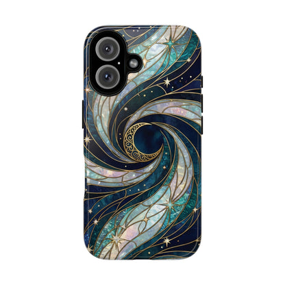 Elegant Navy & Teal Celestial Swirl Phone Case