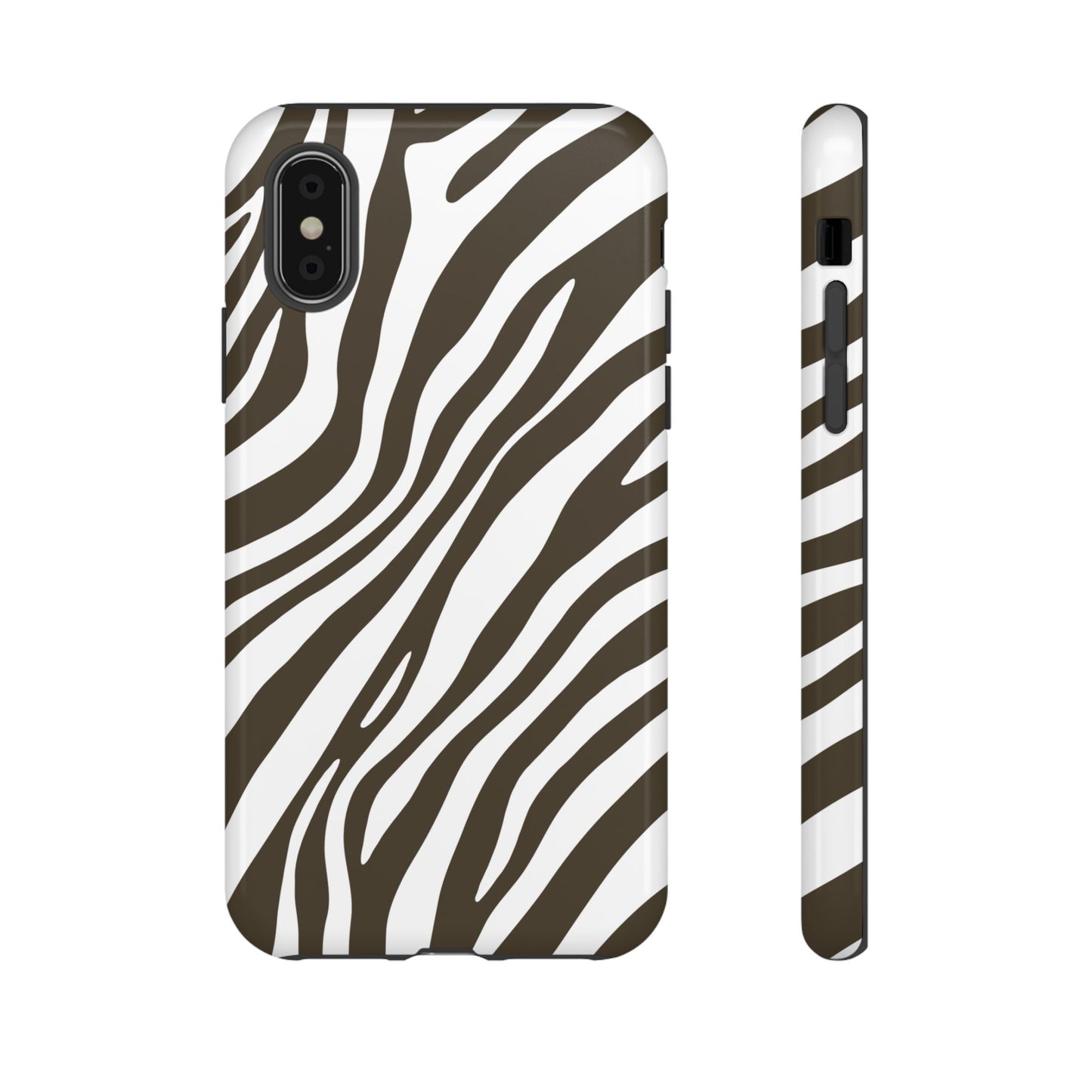 Modern Mocha Zebra Print Phone Case