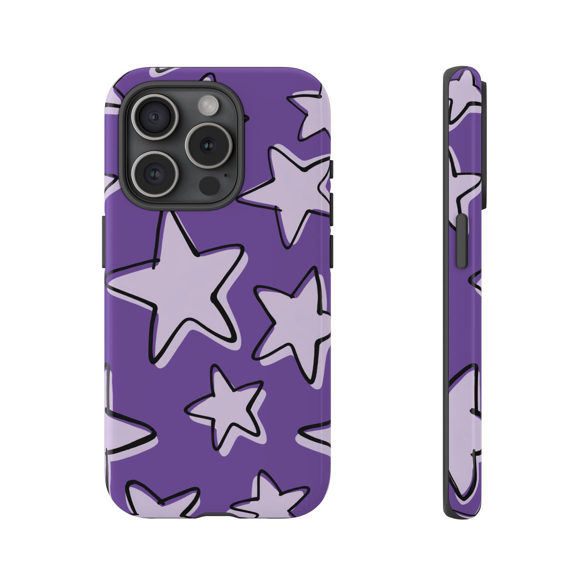Violet Purple Doodle Star Phone Case
