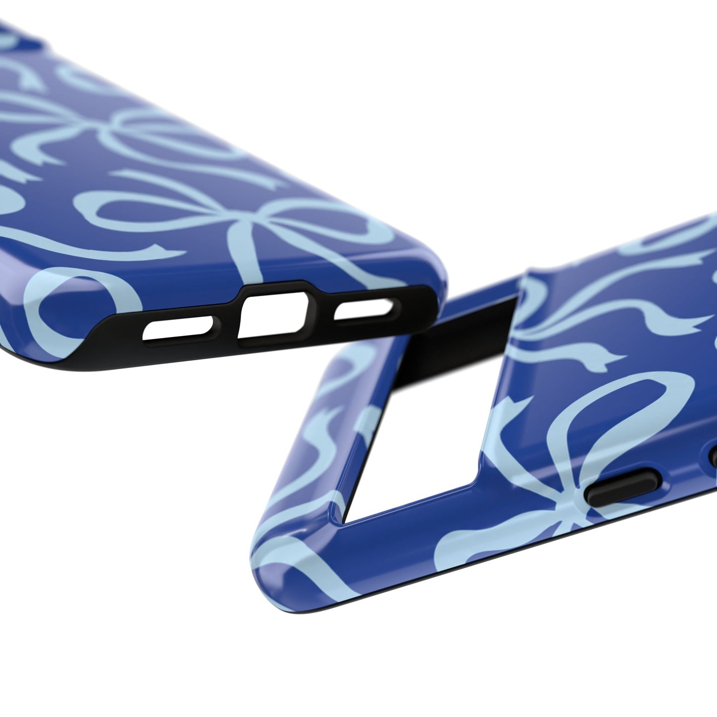 Bold Cobalt Blue and Powder Blue Bow Pattern Phone Case