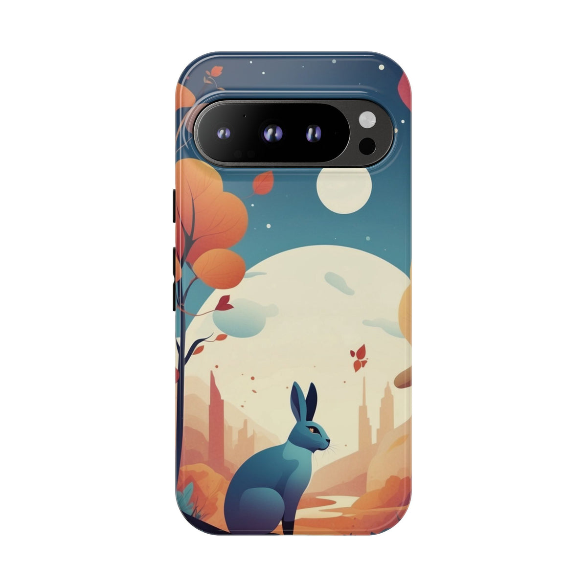 Stylised Blue Hare Design Phone Case - Multicolor Phone Case - Google Pixel 9 Pro / Glossy