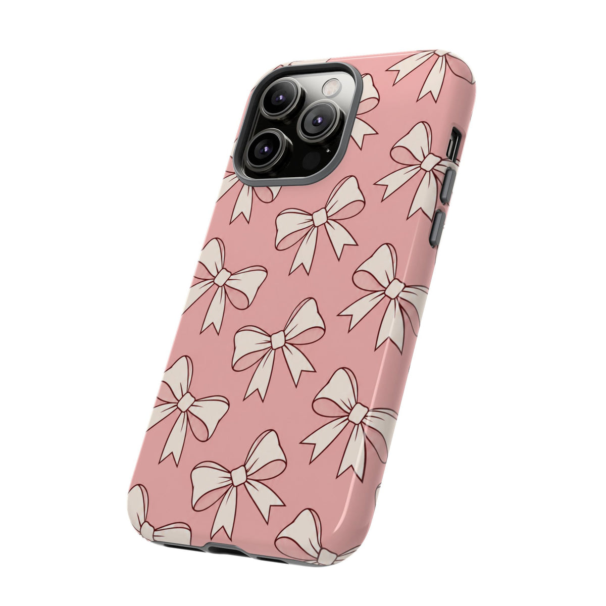 Chic Blush Pink Bow Pattern Phone Case