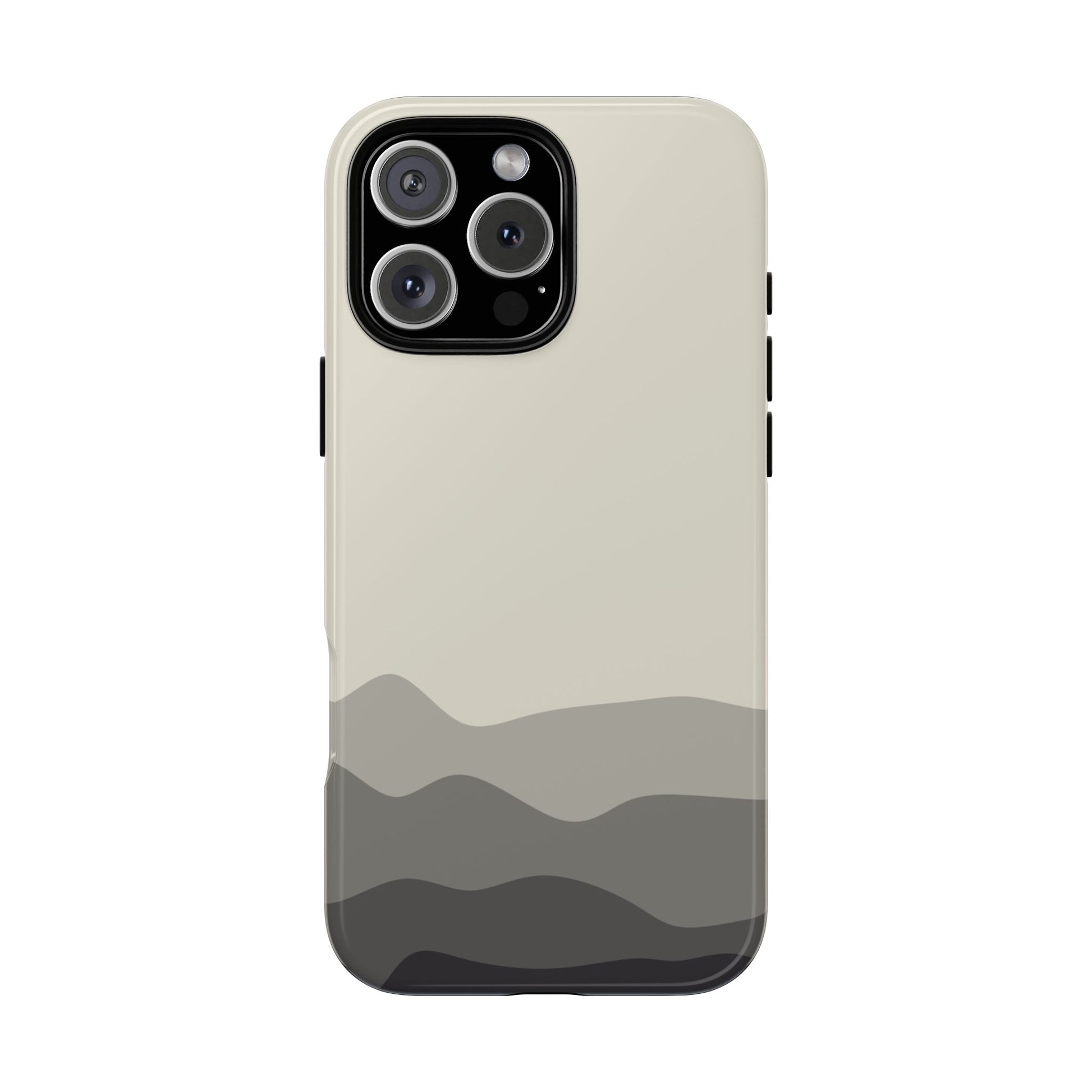Ivory Abstract Waves Protective Phone Case - White Phone Case - iPhone 16 Pro Max / Glossy