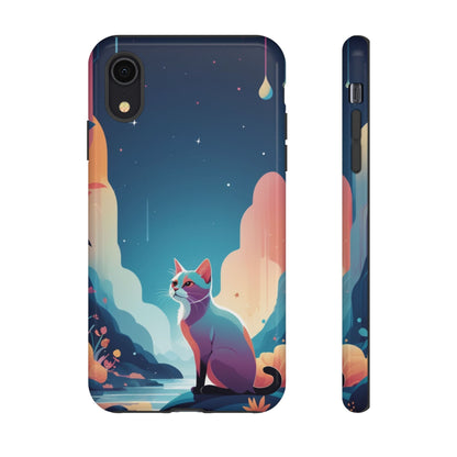 iPhone XR / Glossy Phone Case - Stylised Cat Design Phone Case