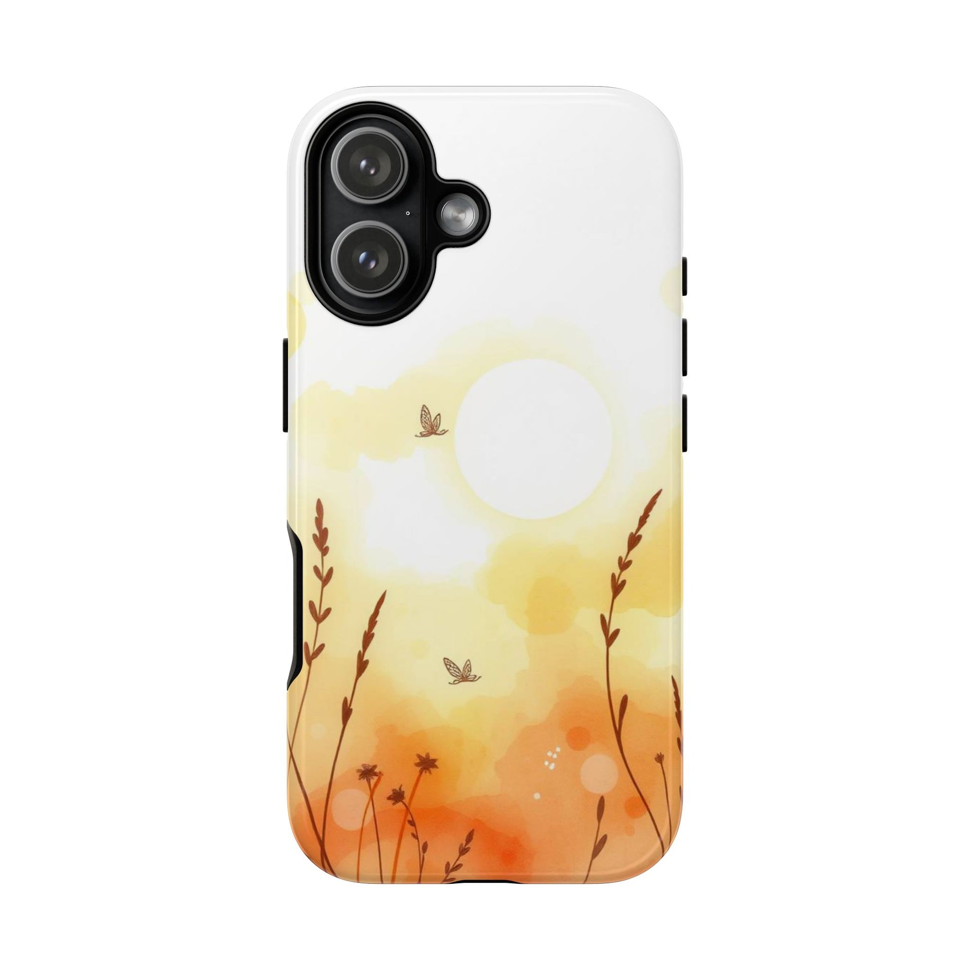 iPhone 17 / Glossy Phone Case - Boho Chic Watercolour Wildflower Pattern Phone Case