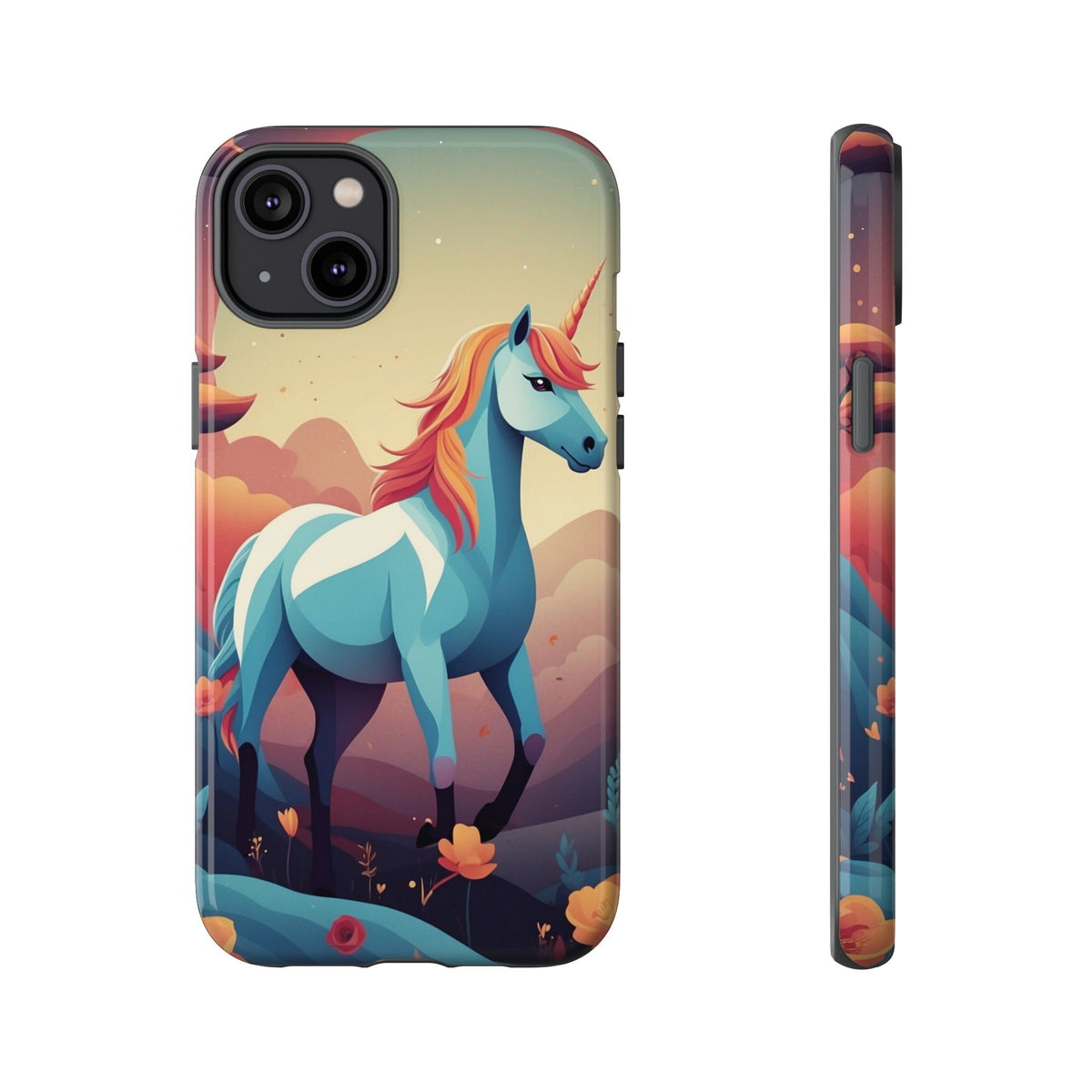 Stylised Unicorn Design Phone Case - Multicolor Phone Case - iPhone 14 Plus / Glossy