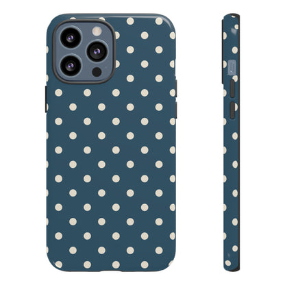 Blue & White Dot Pattern Phone Case