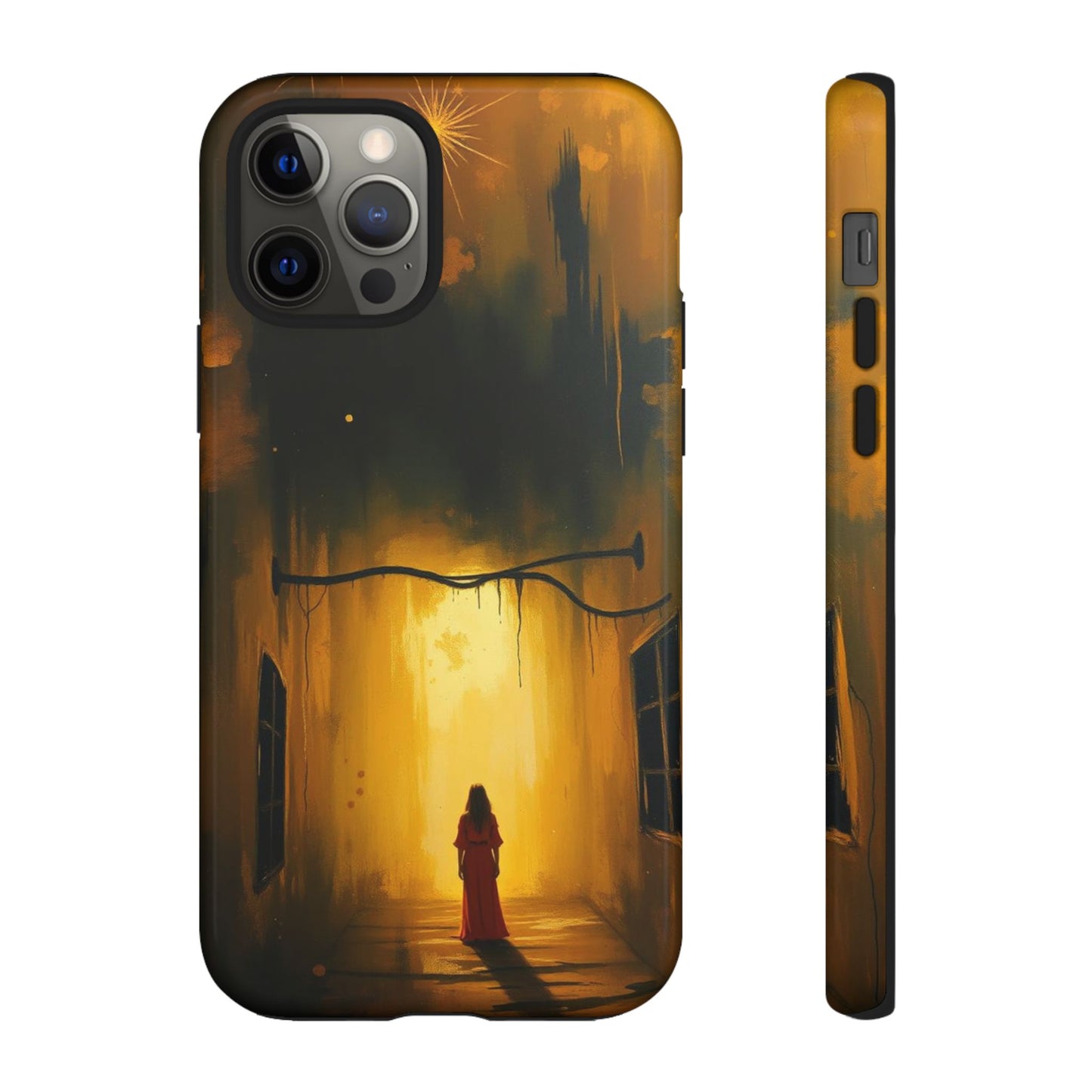 iPhone 12 Pro / Glossy Phone Case - Acrylic Gothic Woman in Red Phone Case