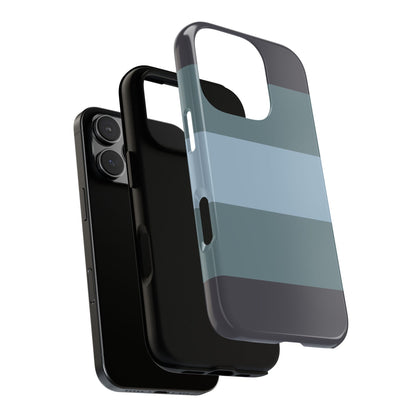 Shades of Blue Horizontal Stripe Pattern Phone Case - Blue Phone Case