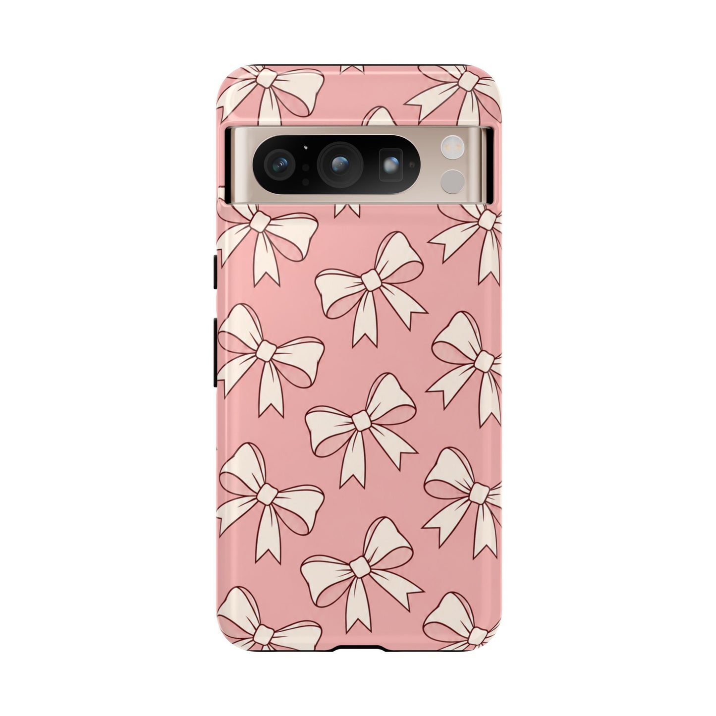 Chic Blush Pink Bow Pattern Phone Case