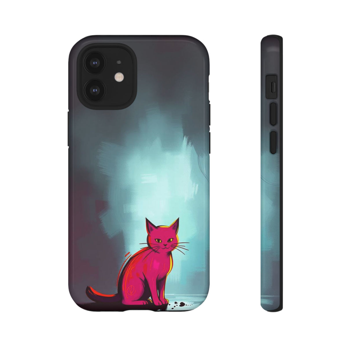 Pop Art Moody Cat Design Phone Case - Multicolor Phone Case - iPhone 12 Mini / Glossy