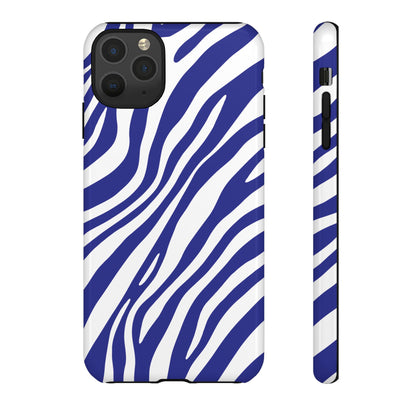 Modern Electric Blue Zebra Print Phone Case