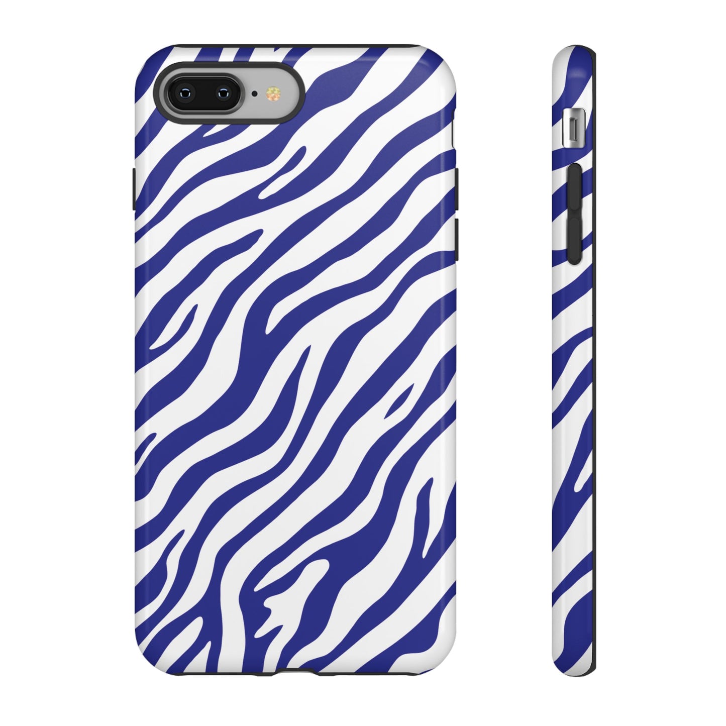 Stylish Electric Blue Zebra Print Phone Case